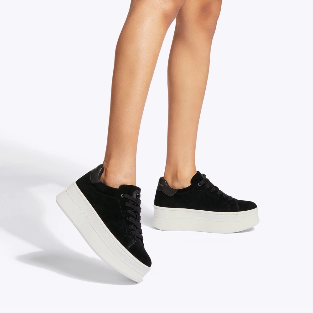 Kurt Geiger Black Suede Laney Platform Sneakers
Size: 9